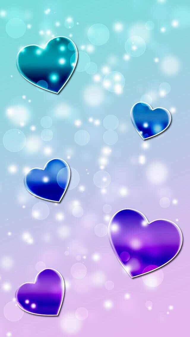 Blue Purple Hearts Wallpaper Heart Valentines