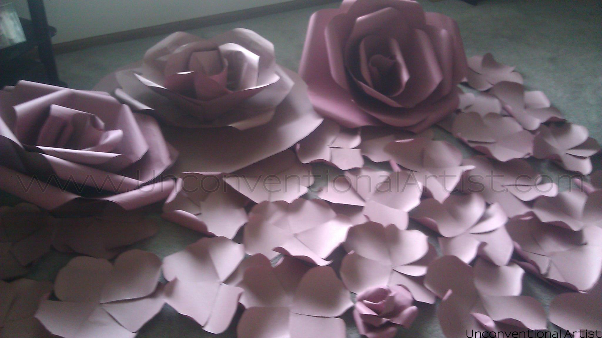 Romance Romantic Paper Flower Background Editorial Idea Set Design