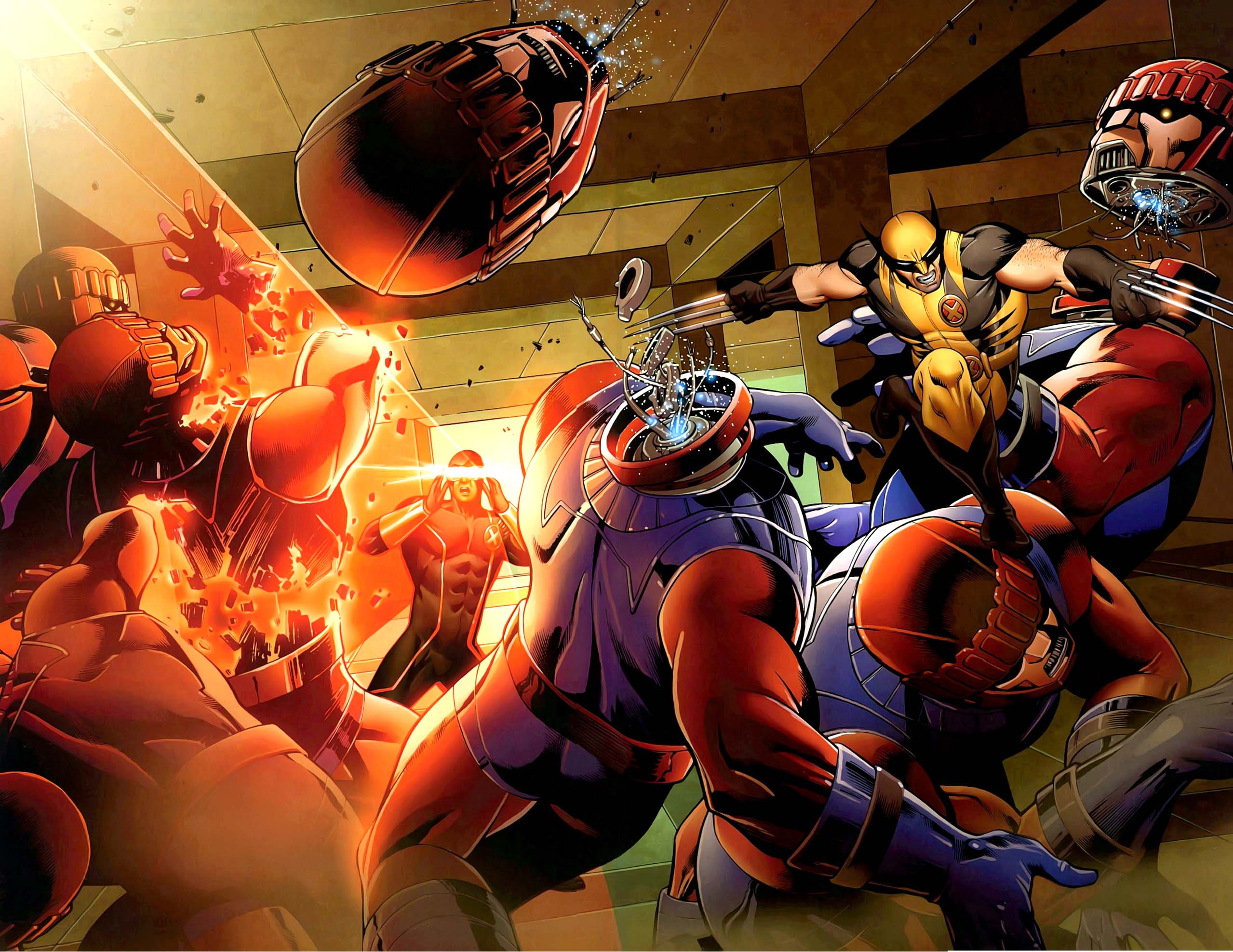 Cyclops And Wolverine Vs Sentinels Icnewbies