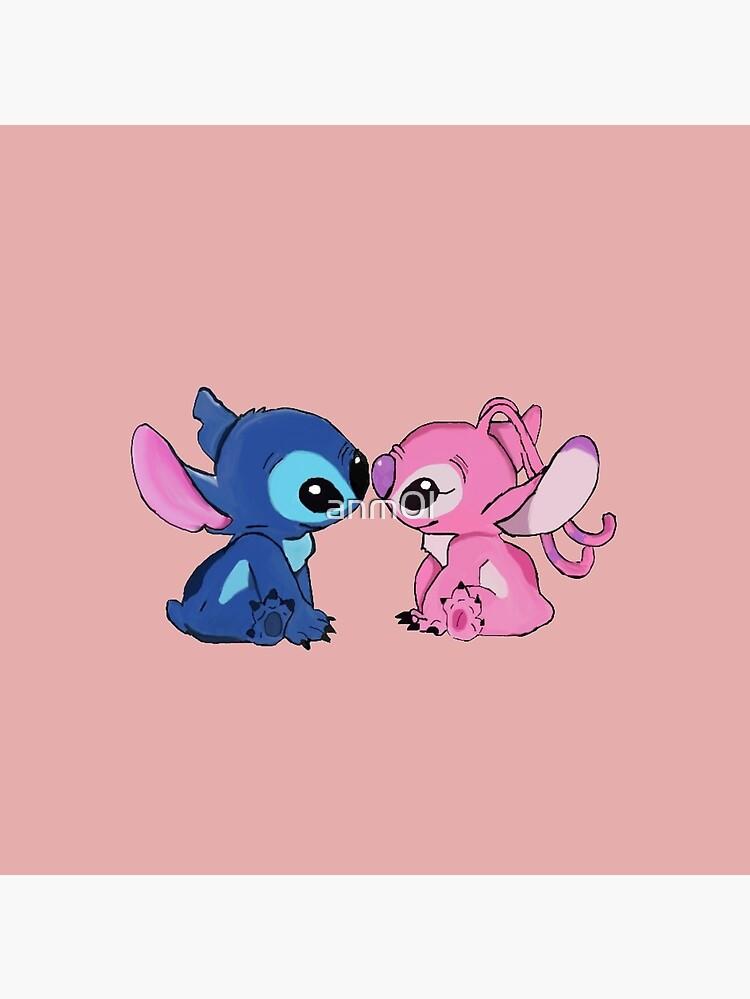 Valentines Day Stitch Angel Art Board Print By Anm0l