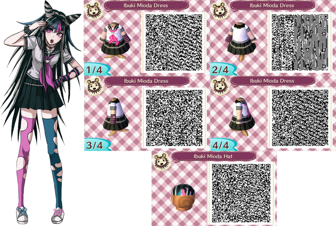 Acnl Ibuki Mioda Outfit Qr Codes Request By Codez On