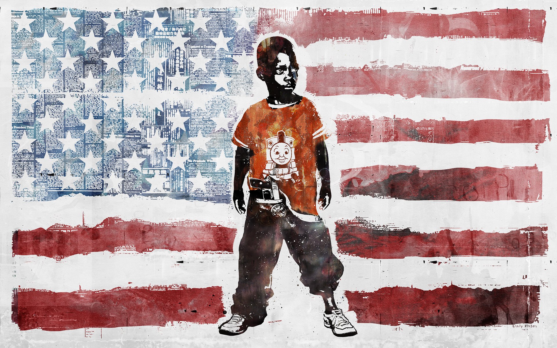 Black People Guns Vhm Alex Artwork American Flag Cherry