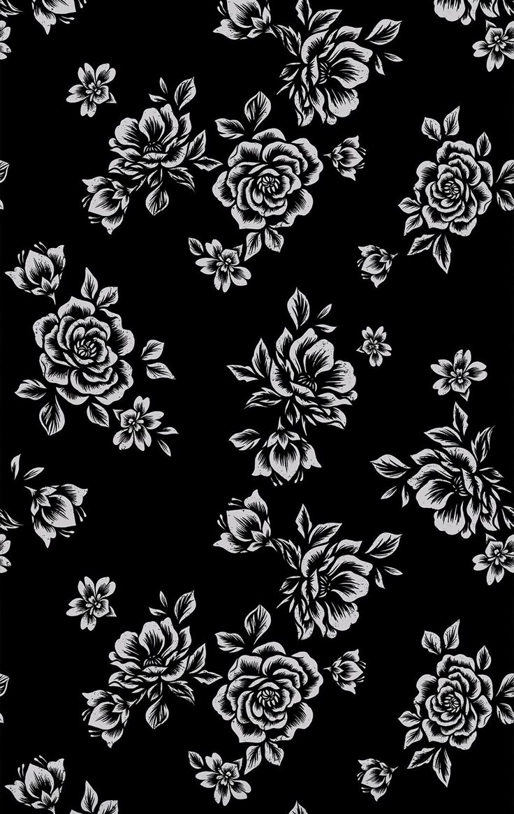 Flowers Wallpaper Black And White