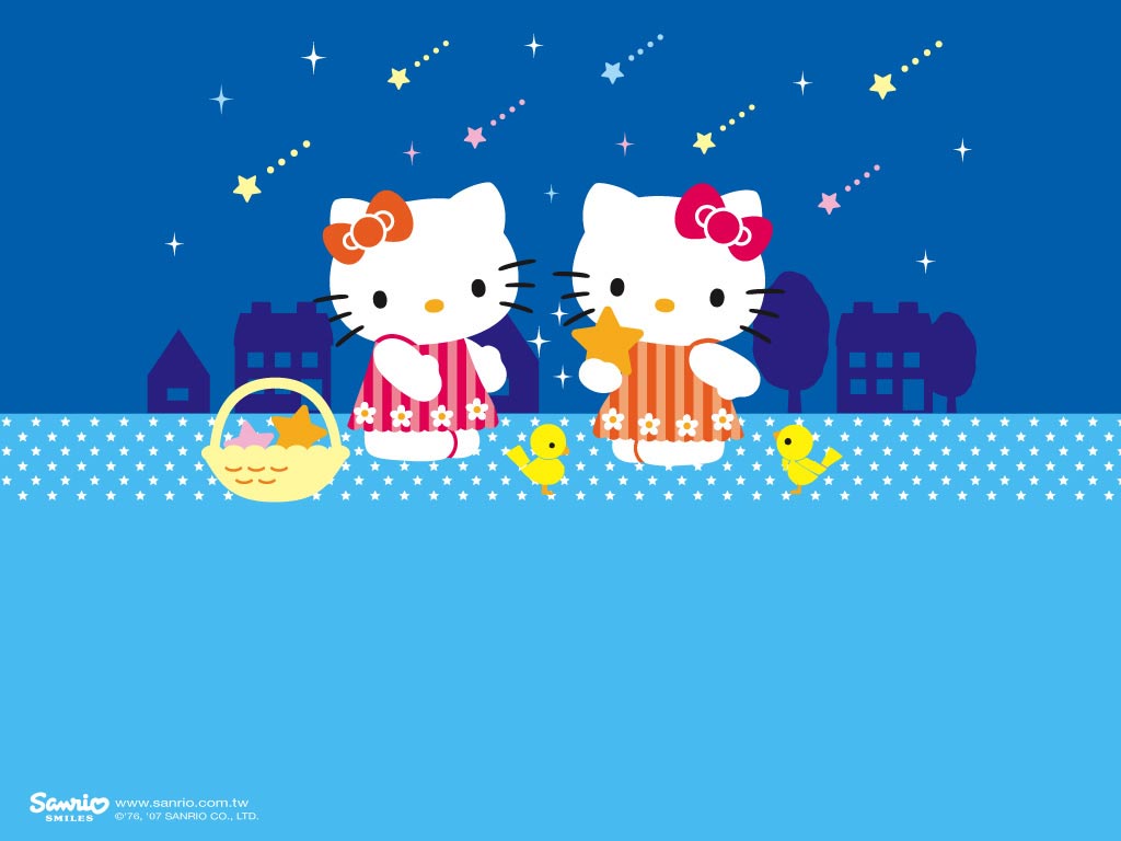 Hello Kitty Face Background Blue Fa