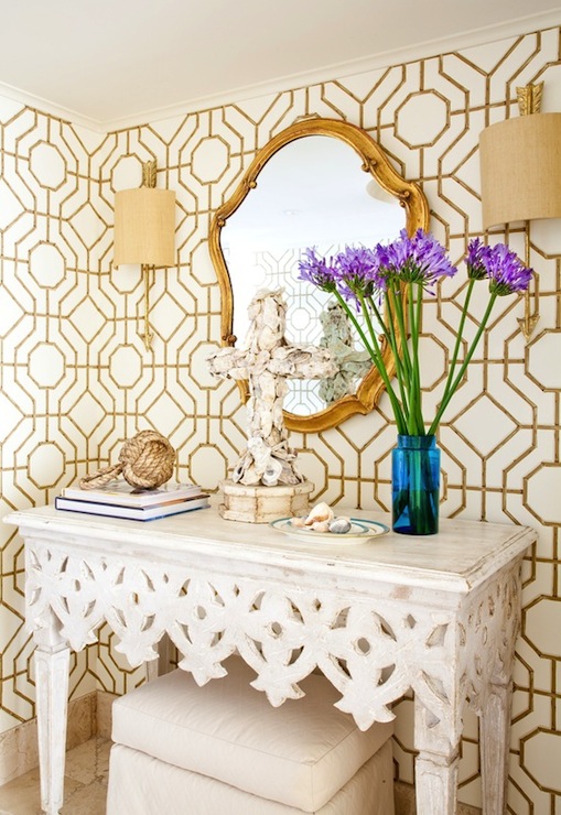 Cowtan And Tout Bamboo Wallpaper Eclectic Entrance Foyer Marjorie