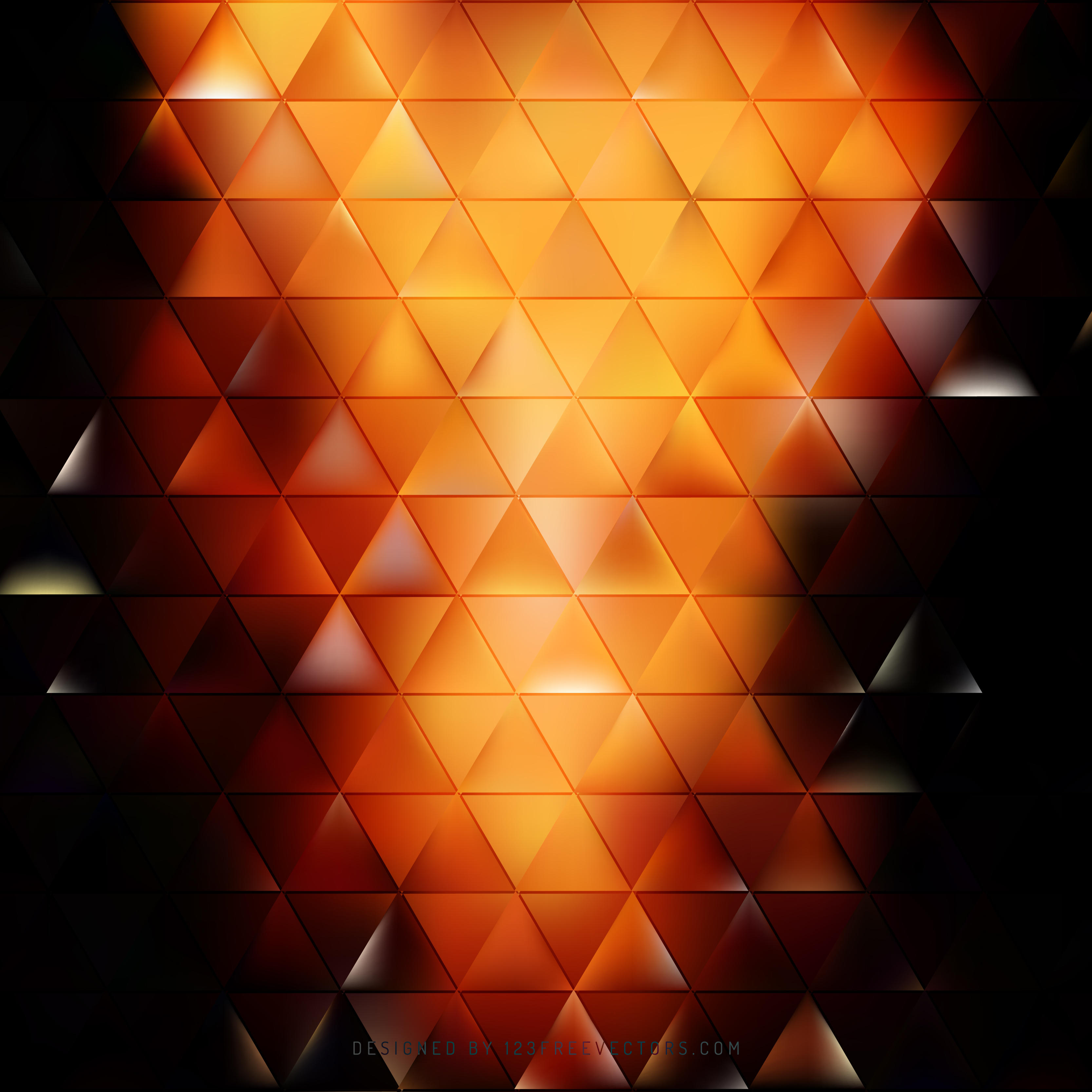 Black Orange Fire Triangle Background Design