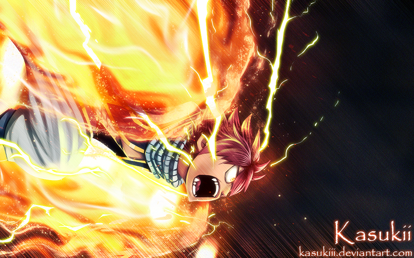 Dragneel Lightning Flame Dragon Mode Fairy Tail Anime HD Wallpaper