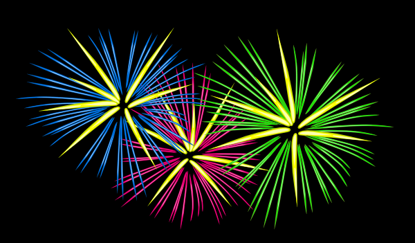 Three Colour Fireworks Clip Art At Clker Vector Online