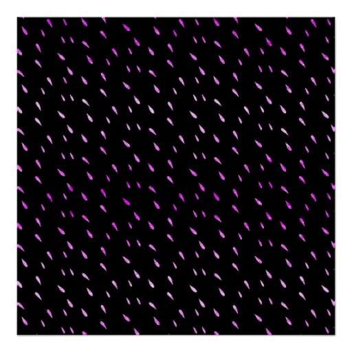 Purple Rain Faux Foil Metallic Black Background Poster