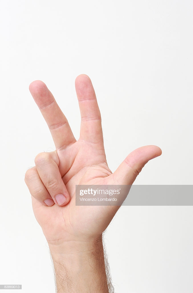 Man Hand Counting Three On White Background Stock Photo Getty Image