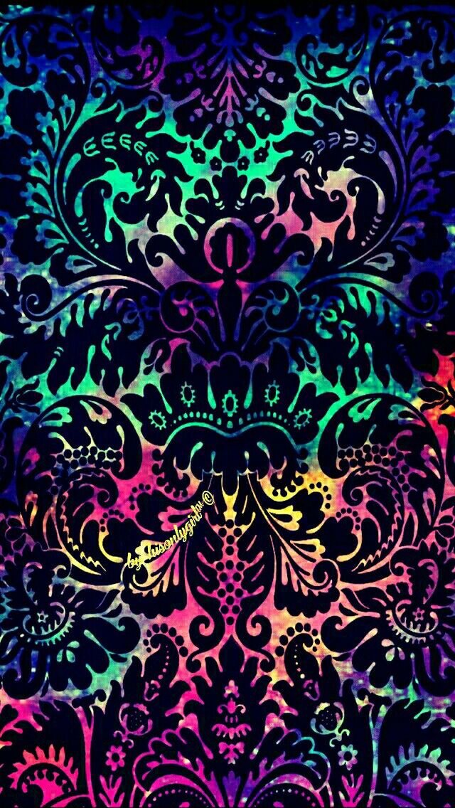 Black Colorful Damask Galaxy Wallpaper I Created For The App