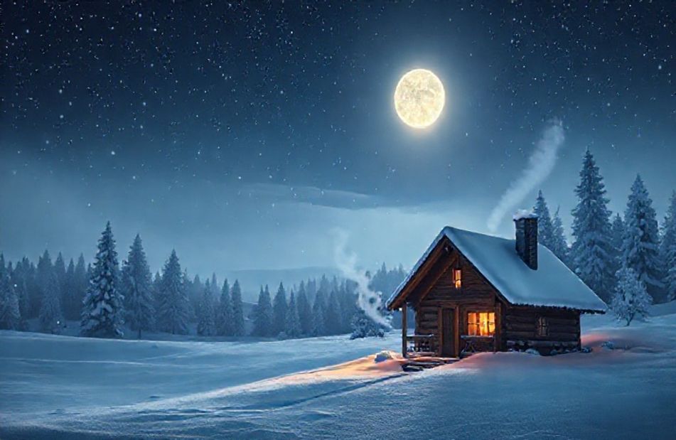 Winter Night Scenes Wallpaper