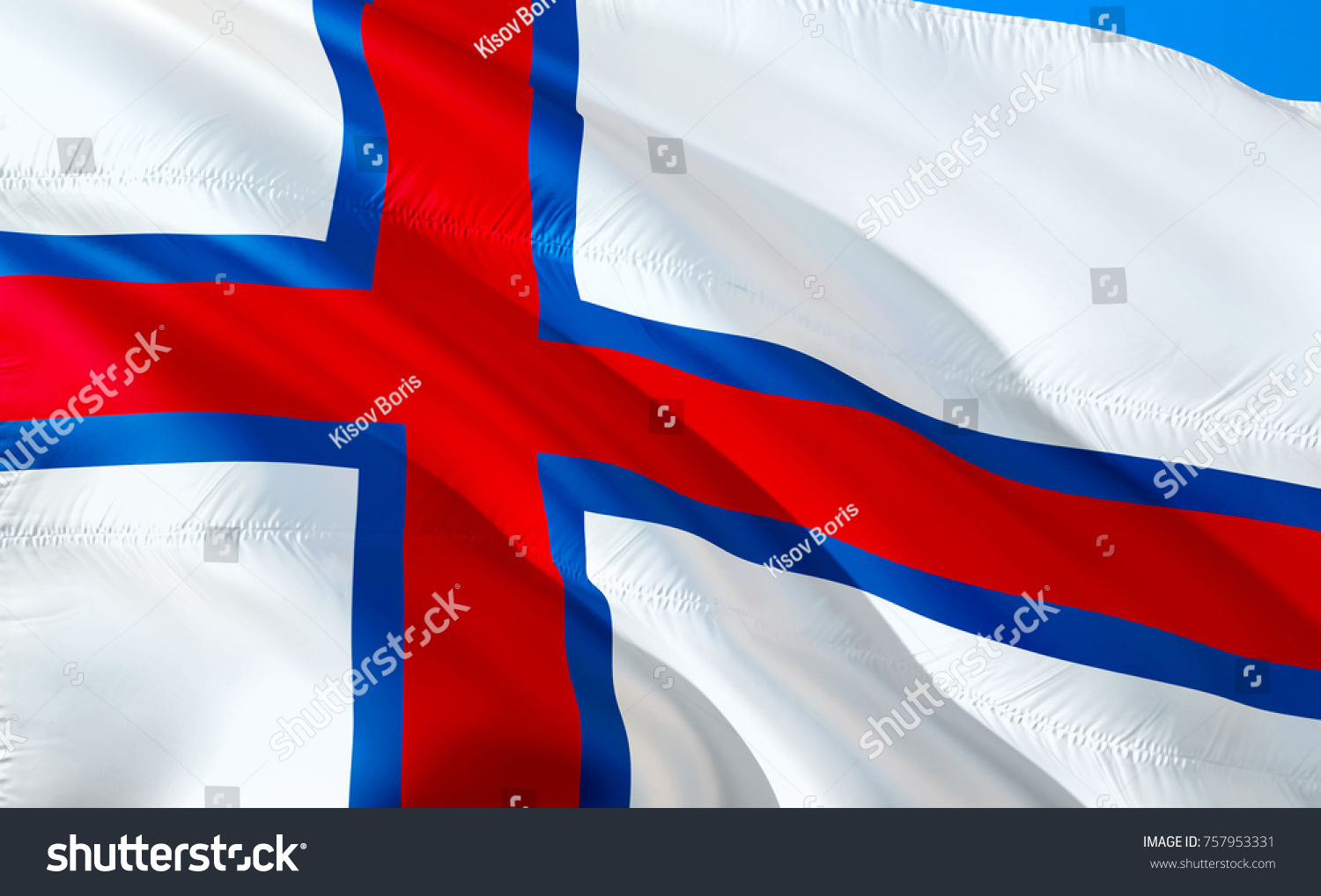 Faroe Islands Flag Stock Illustration Royalty