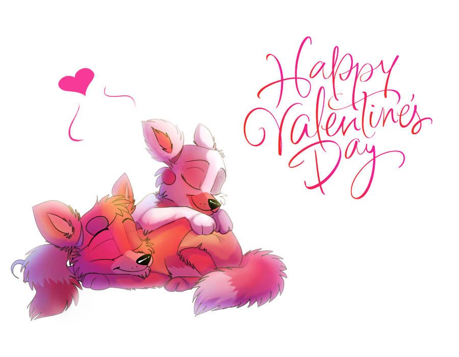Happy Valentine S Day By Darkpaw2001 Fnaf Foxy And Mangle