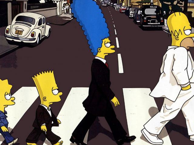 Abbey Road Homer Simpson The Simpsons Wallpaper