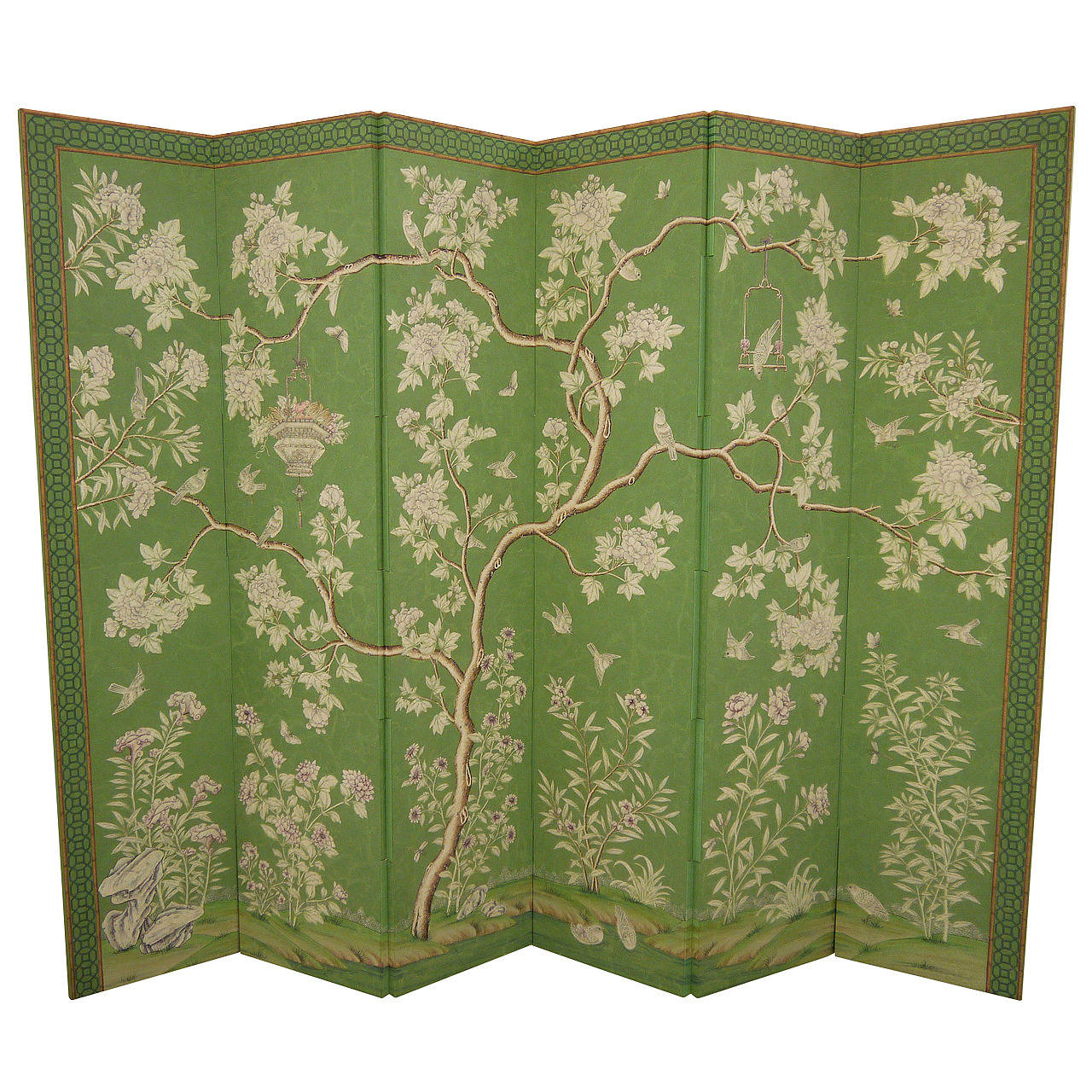 Gracie Handpainted Chinese Wallpaper Screen at 1stdibs