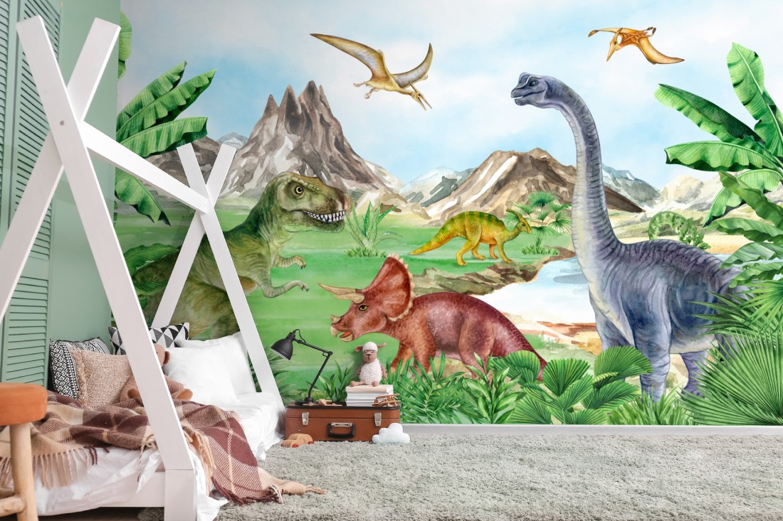 Kids Prehistoric Dinosaur Wallpaper Mural Wallmur