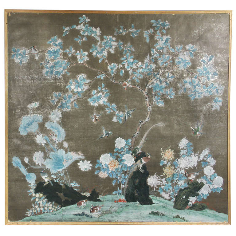 Framed Chinese Export Wallpaper Panel at 1stdibs 768x768