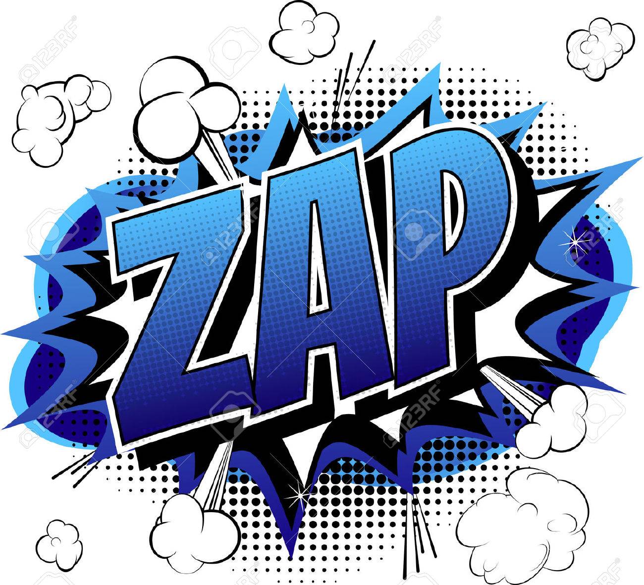Zap Ic Book Cartoon Expression Isolated On White Background