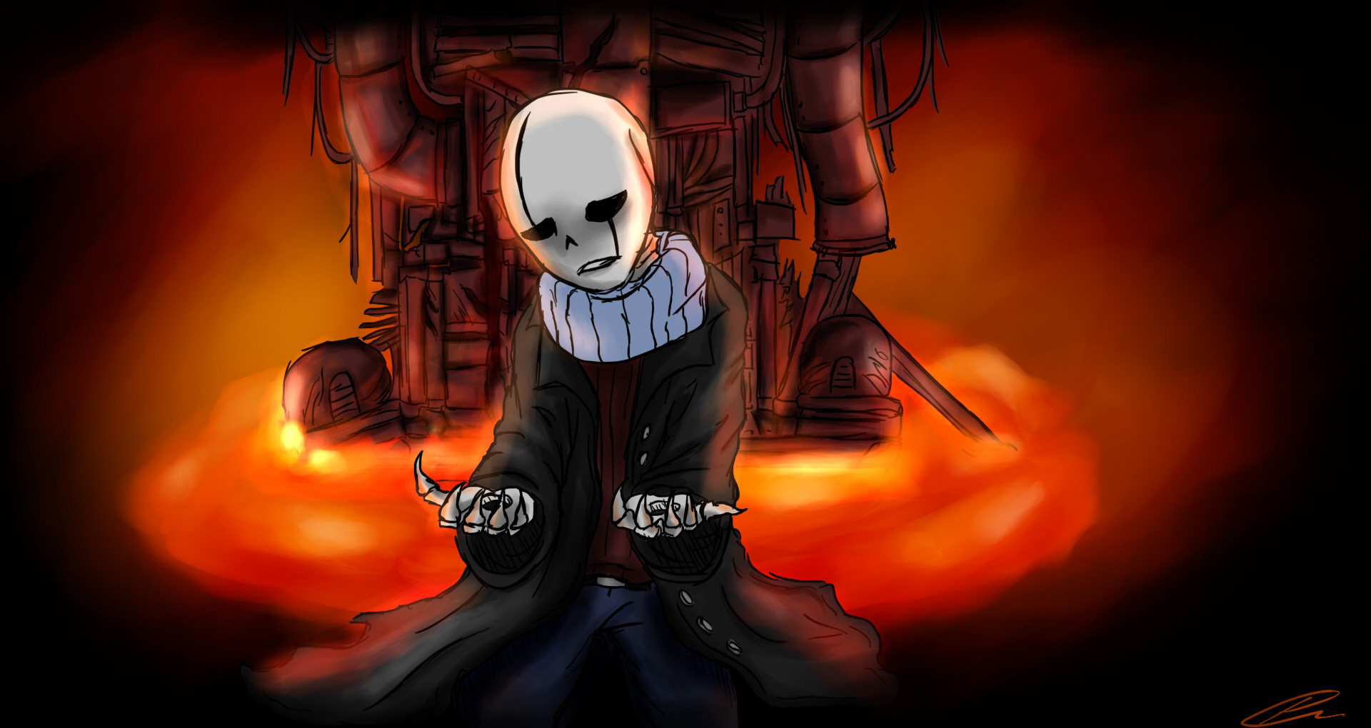 Gaster With Broken Core Wallpaper Sketch Gift By Jeyawue