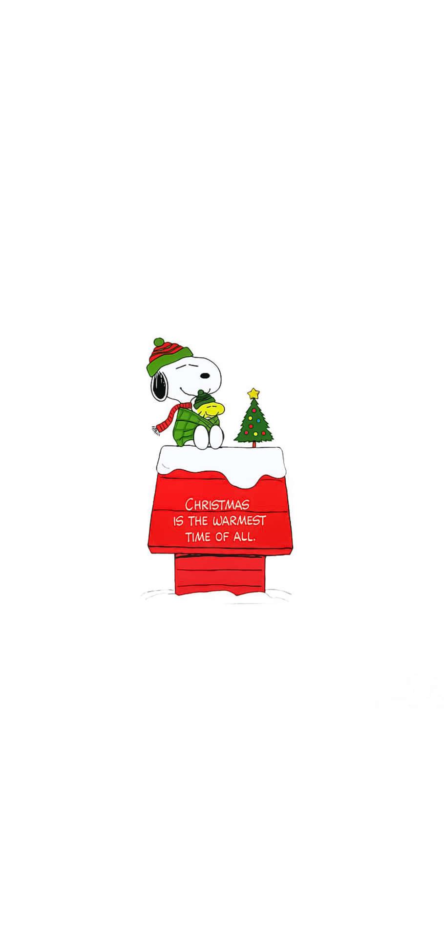 Snoopy Peanuts Christmas Sticker Wallpaper