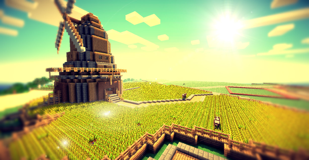 Minecraft Background Shaders Wheat Field