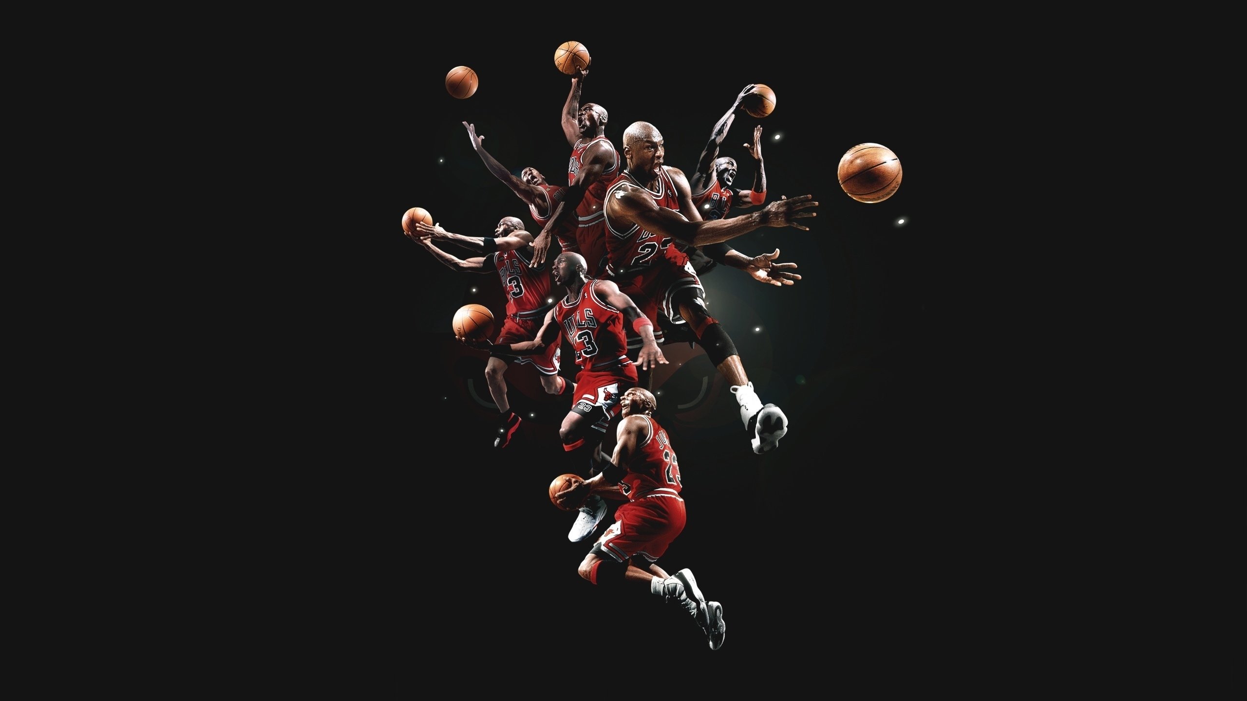 Michael jordan basketball chicago bulls men males action stop motion 2560x1440