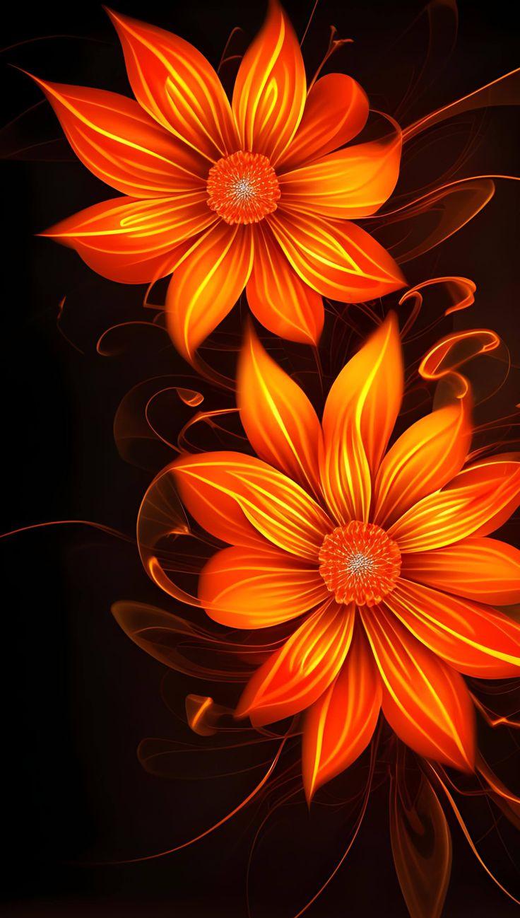 Fire Flower Phone Wallpapers Add a Pop of Color to Your Screen in