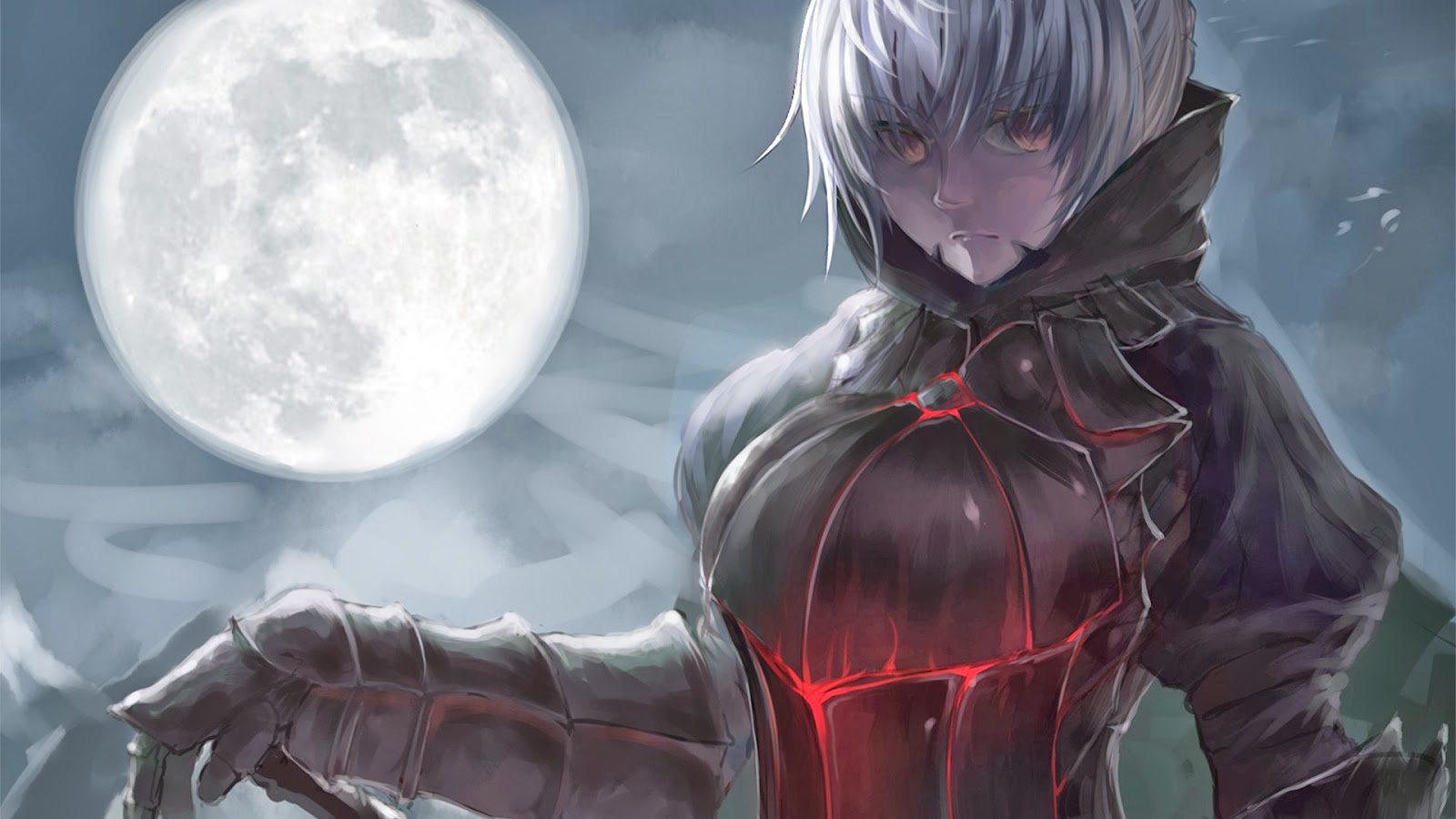 Black Saber Fate Stay Night Wallpaper Anime Girl Full Moon Armor Sword