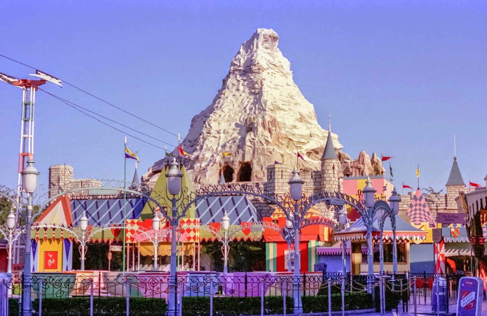  Fantasyland with the Matterhorn in the background from the 60s