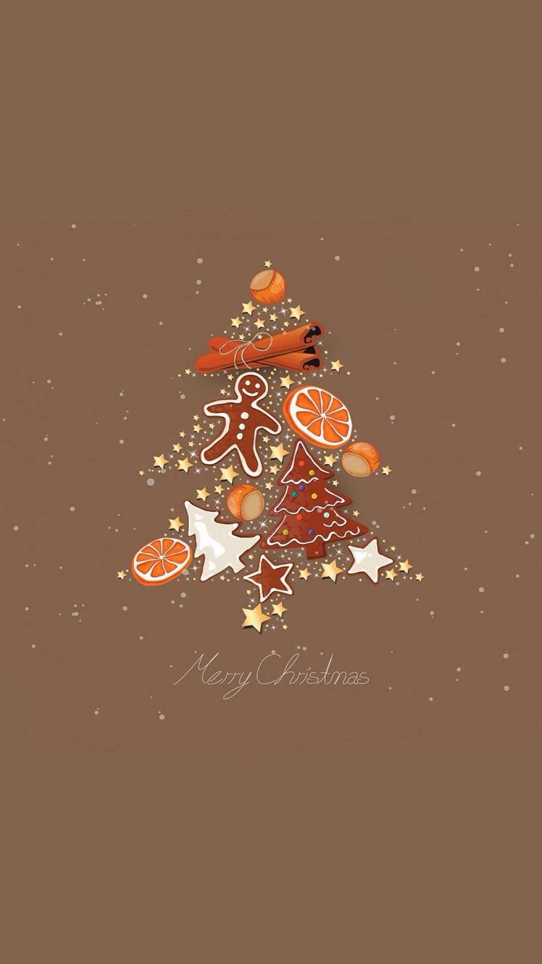 Download Cute Christmas Brown Poster Wallpaper