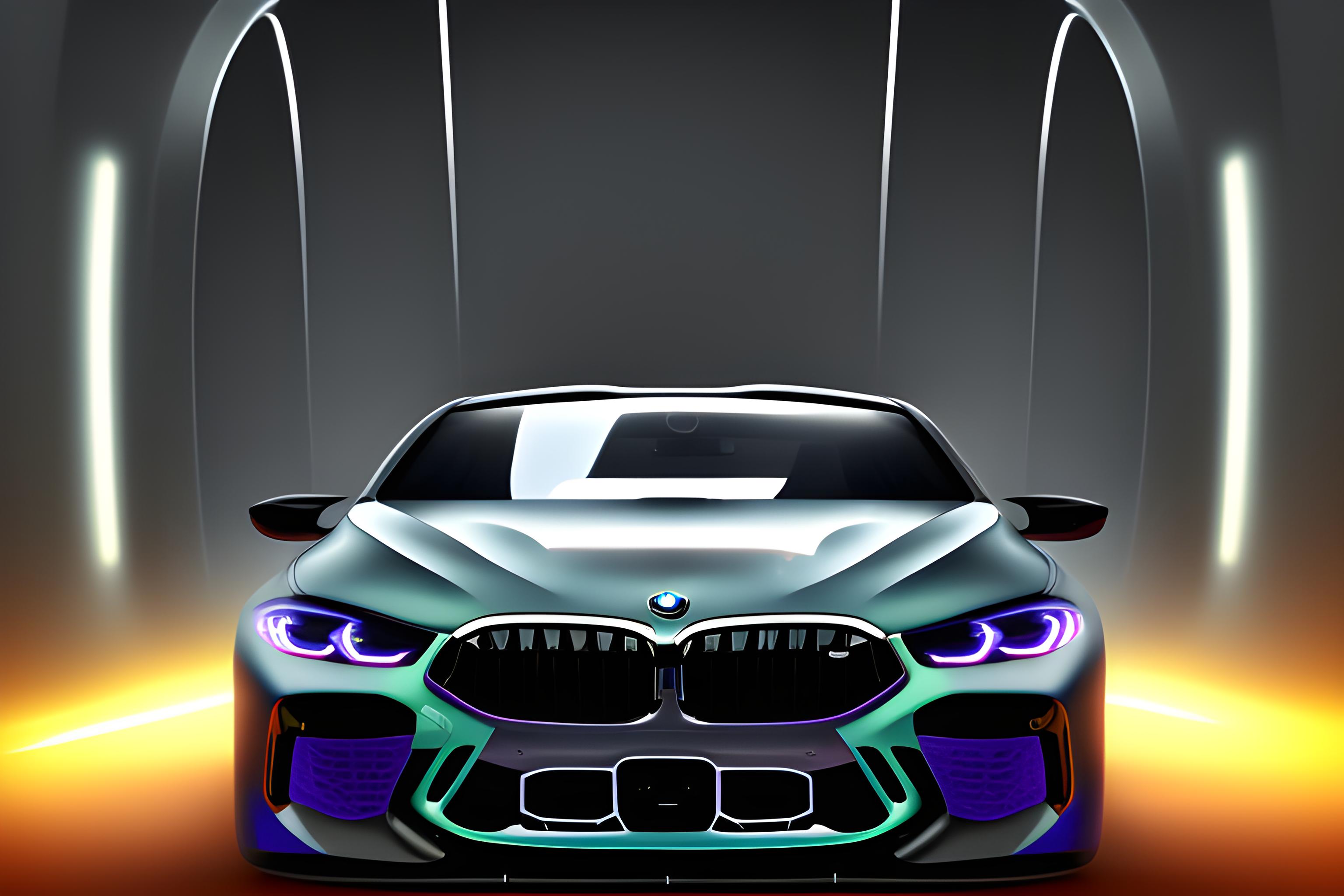 Bmw M8 Petition Matte Black With Angel Eyes Lights And A Tunnel