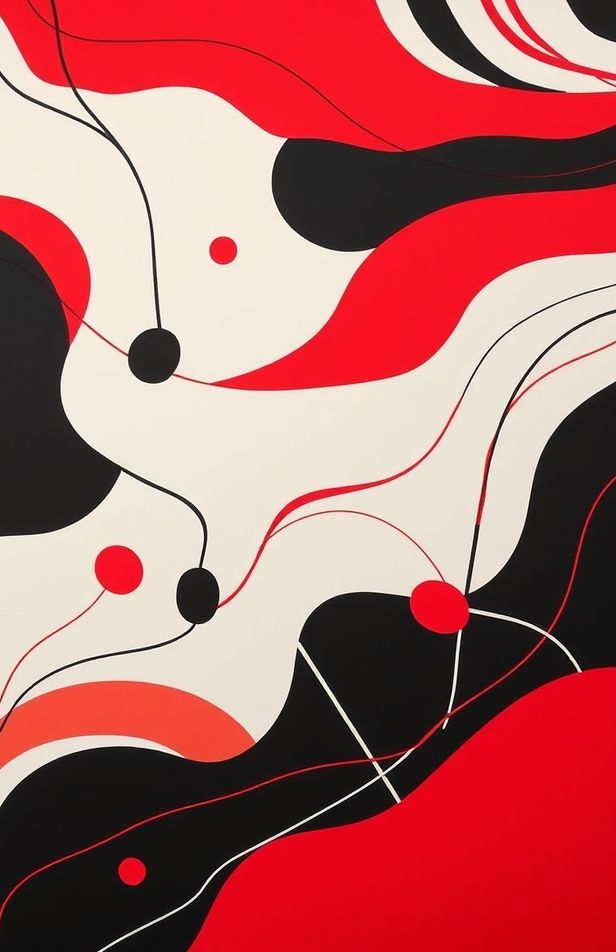 Red Black White Abstract Wallpaper