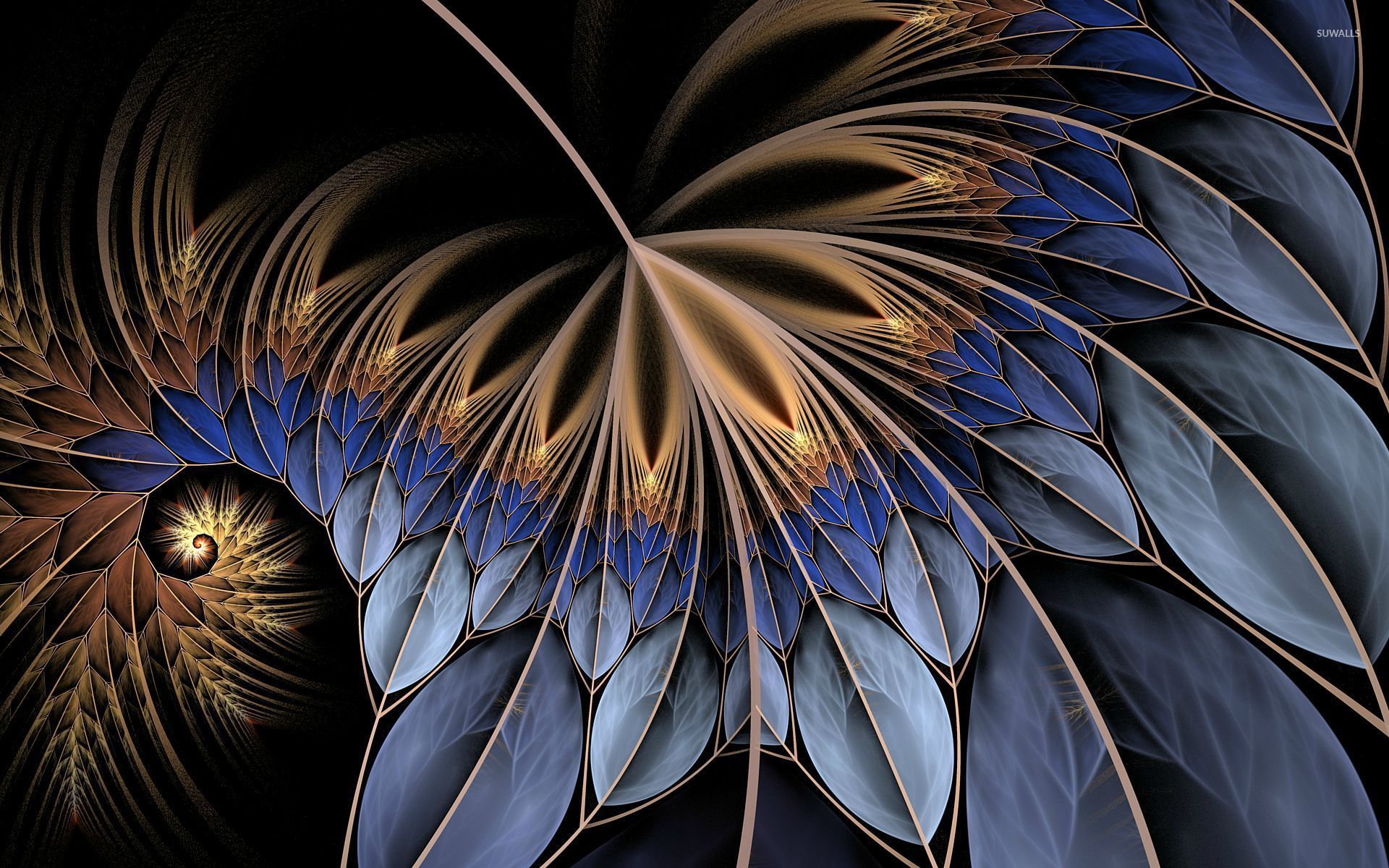Fractal Feather Wallpaper Abstract