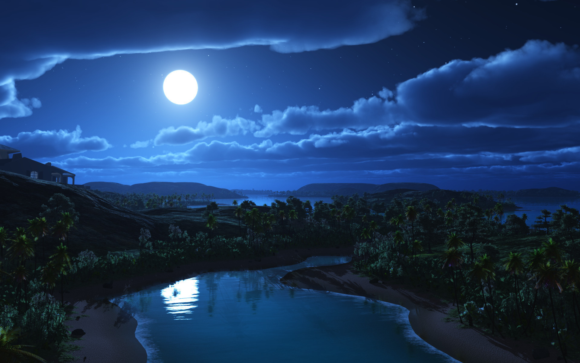 Night Sky Moon Wallpaper Image Photos Picture