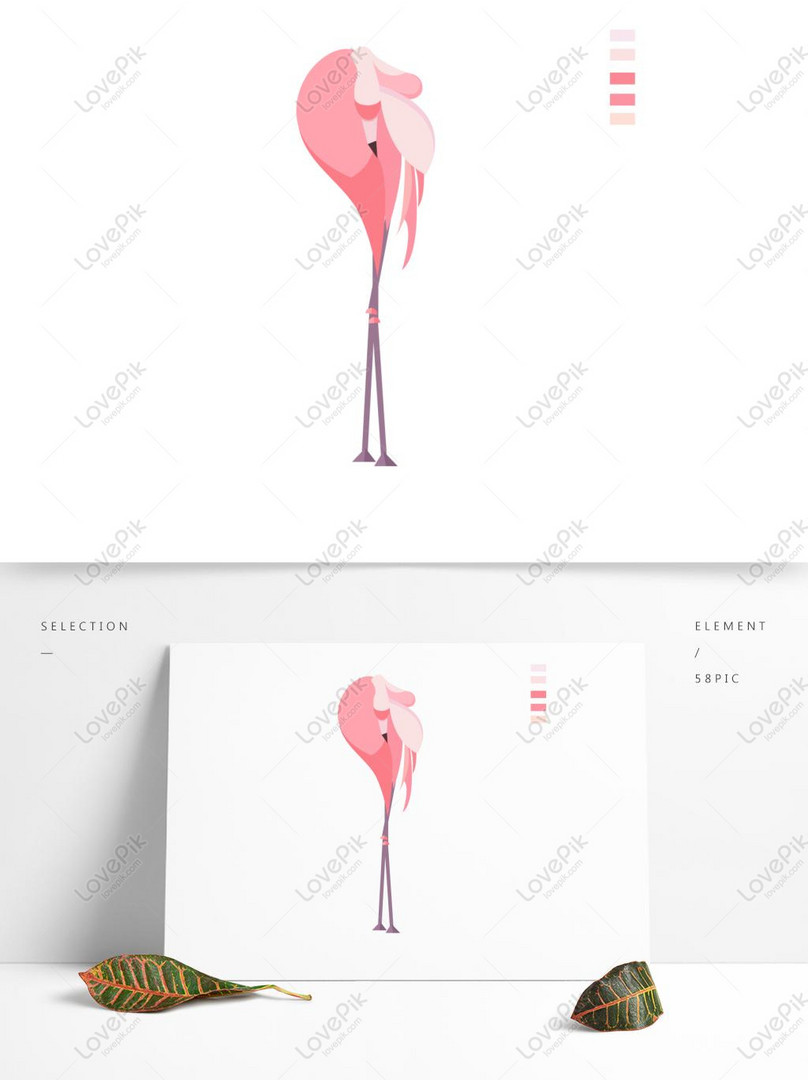 Flaming Bird Flattened Flame Pink Flamingo Ai Image