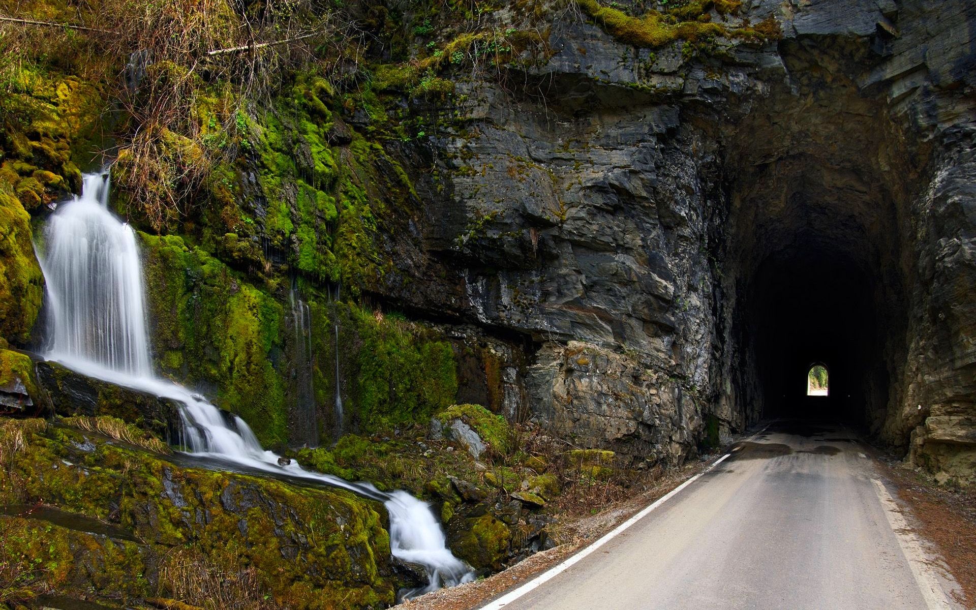 Beautiful Entrance To A Tunnel Nature Waterfall Photo