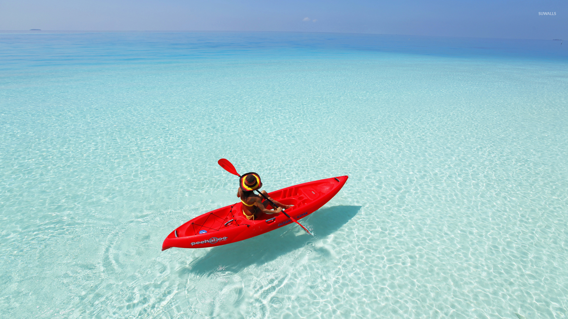 Kayaking The Maldives Wallpaper Beach