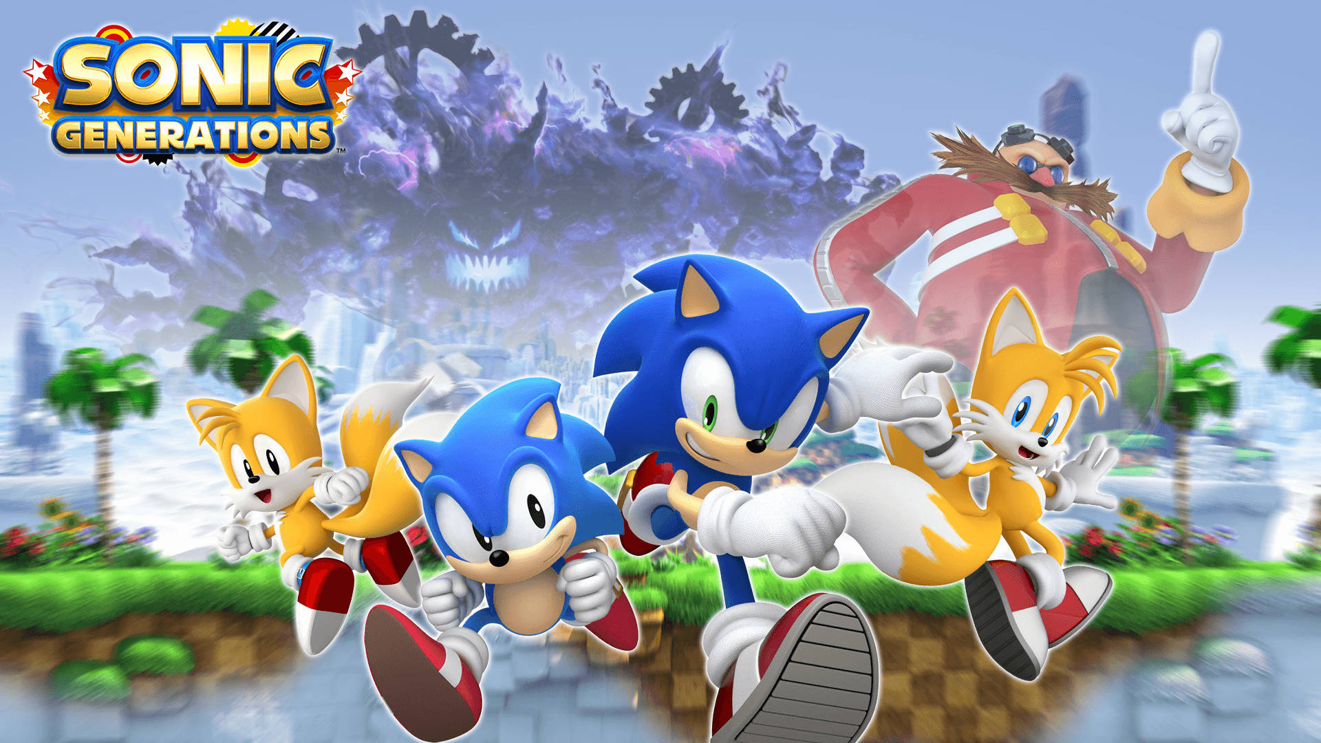 Sonic and Tails running in Sonic Generations HD Wallpaper
