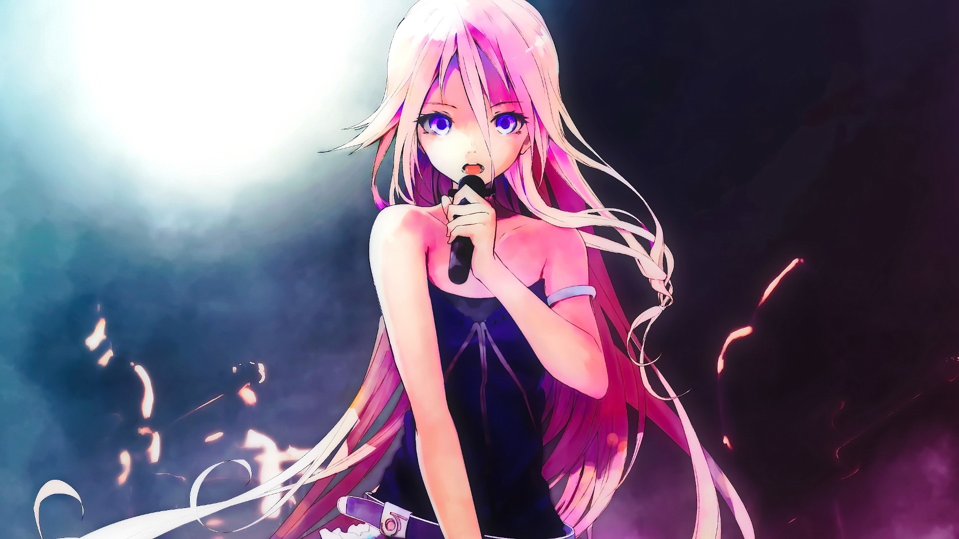 Anime Girl Pink Hair Singing Wallpaper Teahub Io