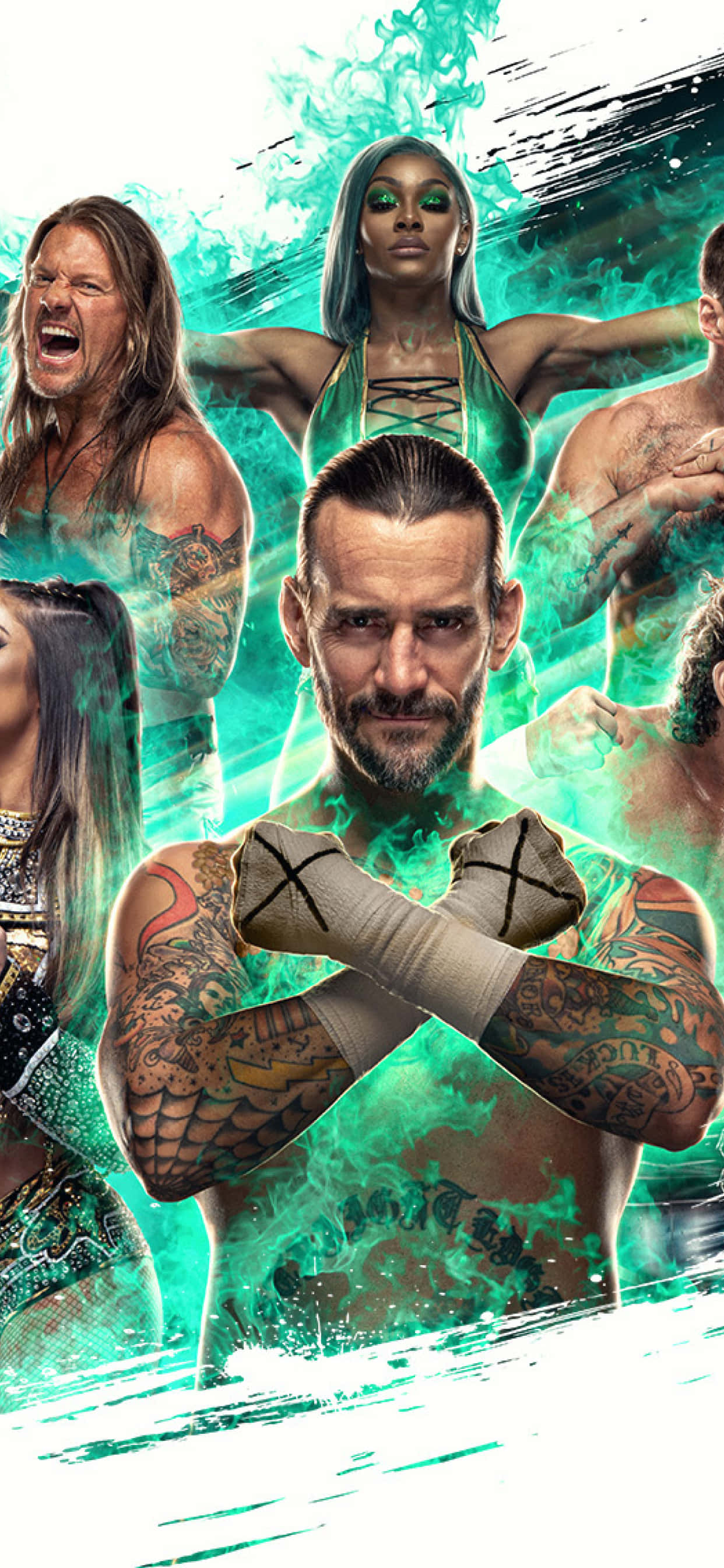 Aew With Flames Wallpaper