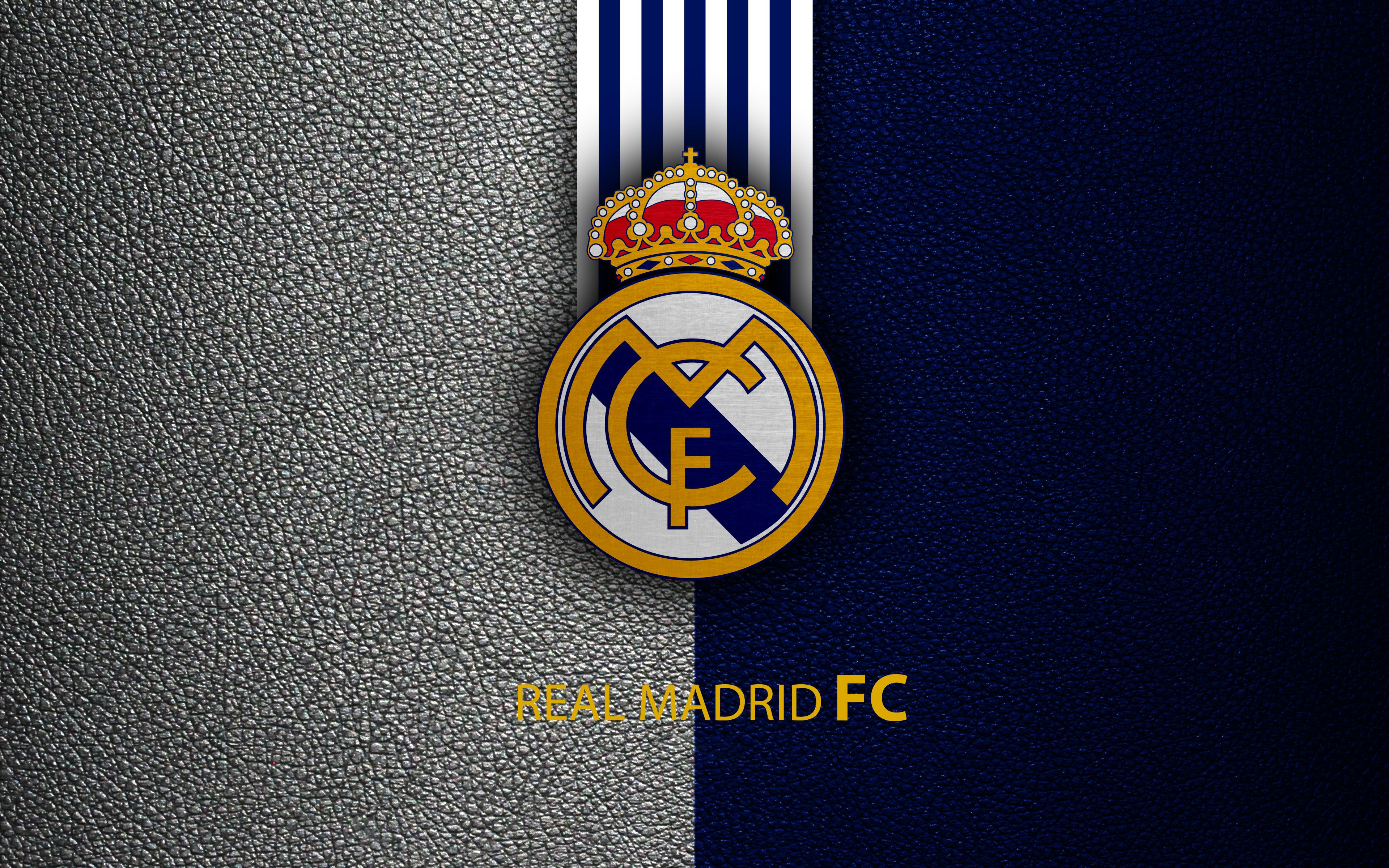 Real Madrid FC logo on a textured background