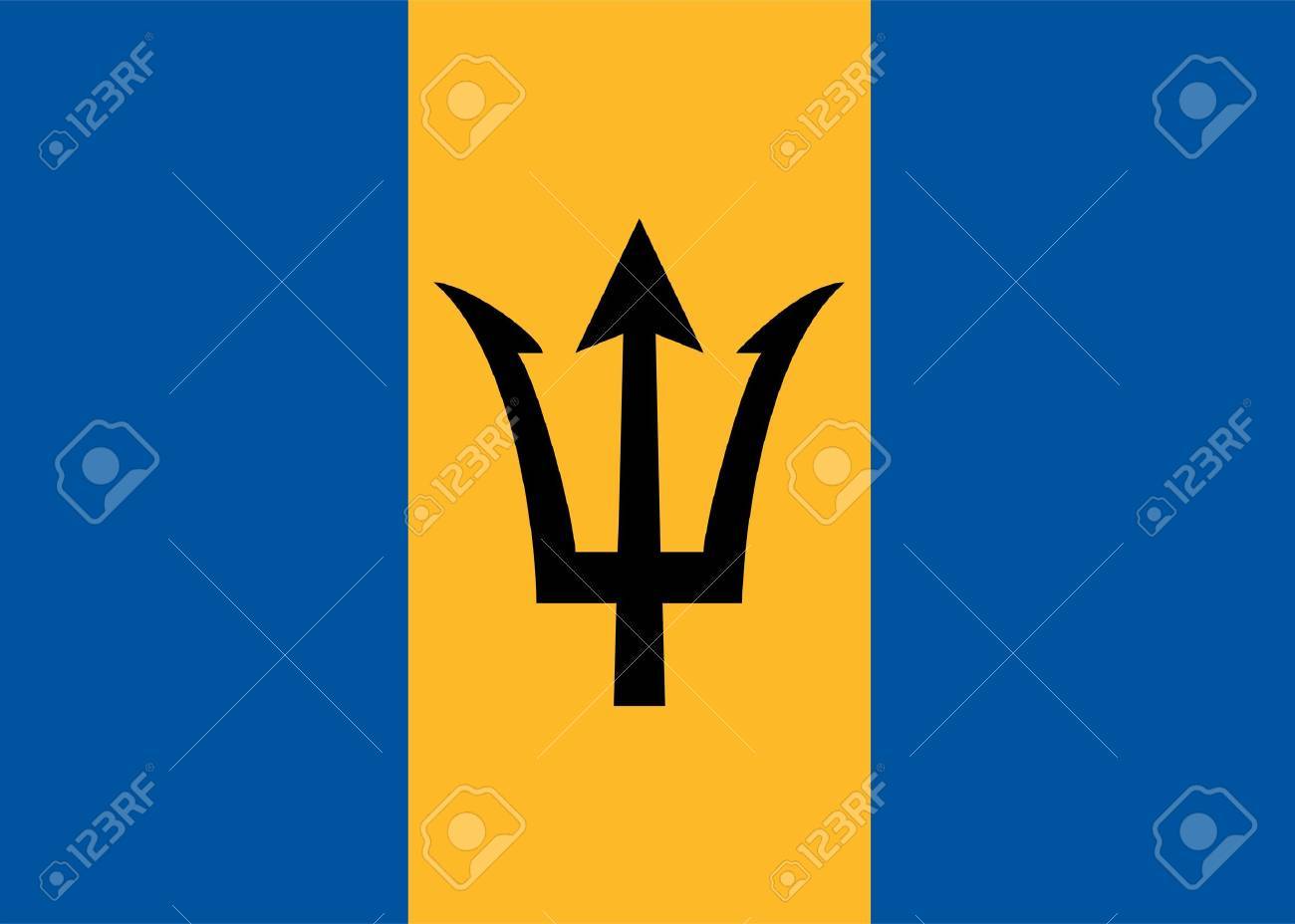 National Flag Of Barbados Country World Background