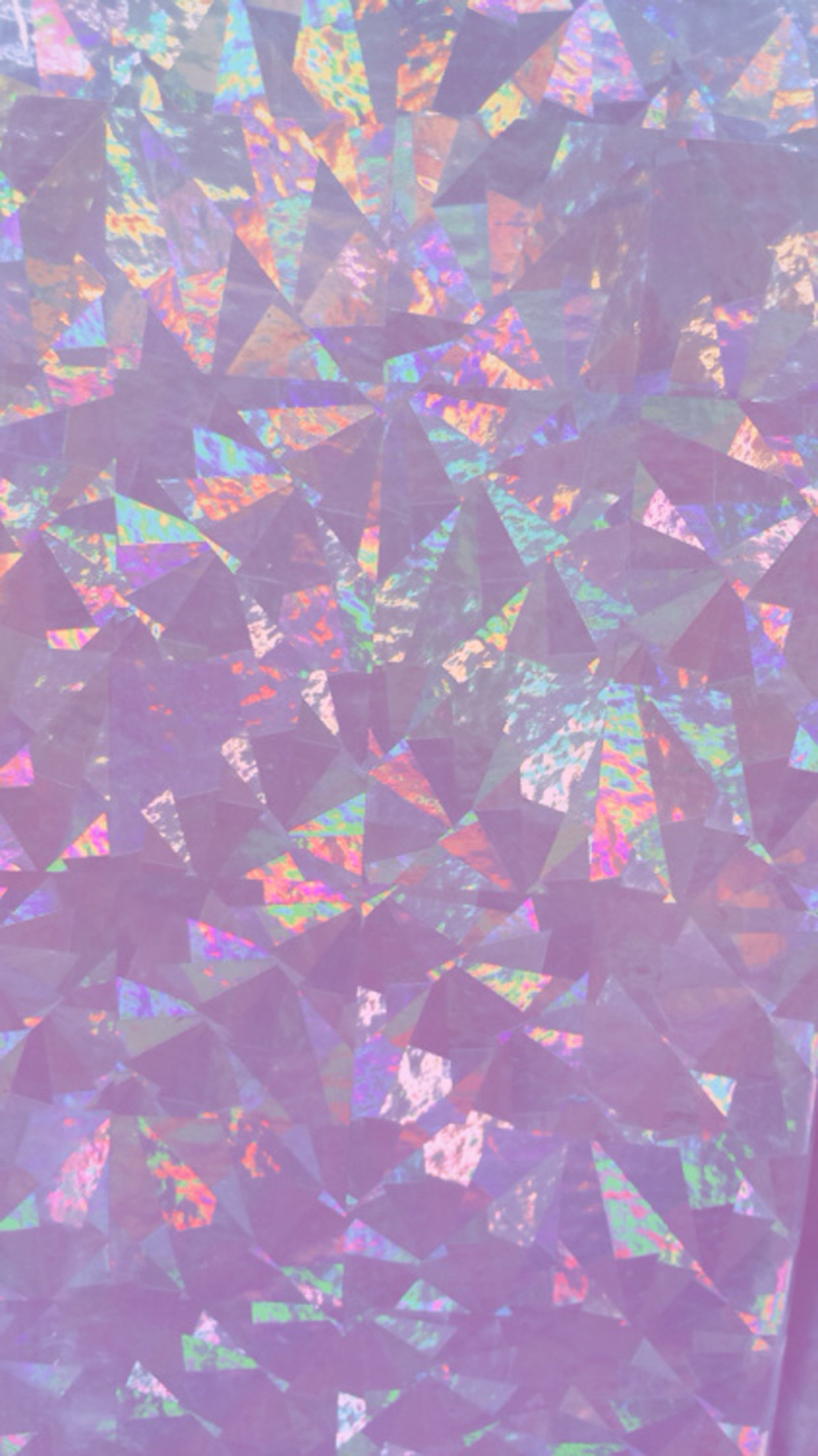 Abstract holographic background with a triangular pattern in pastel purple