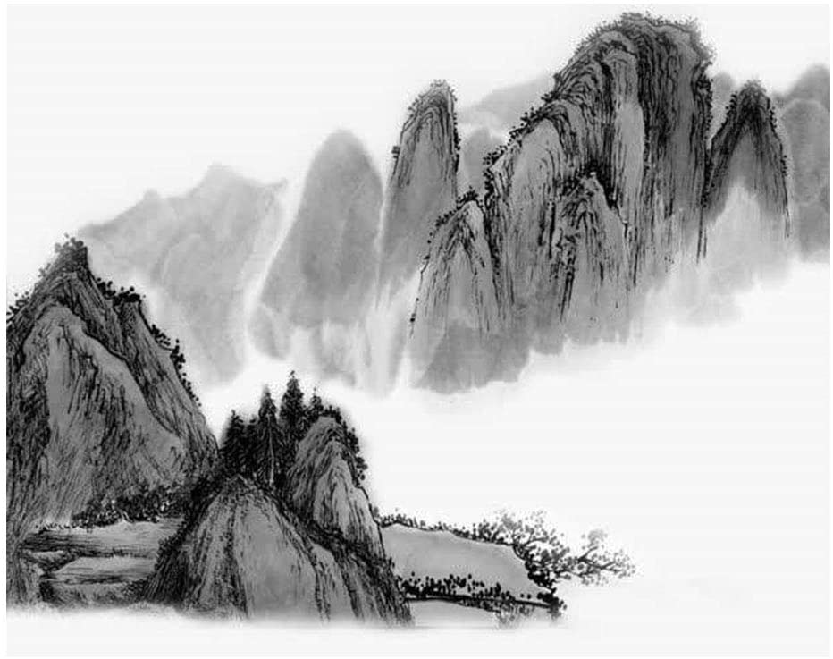 Sofa Bedroom Mural New Chinese Landscape Painting Wallpaper