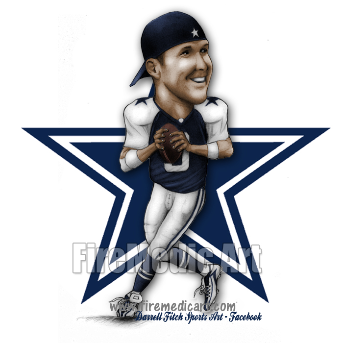 Tony Romo Dallas Cowboys by DFitchPencilArt on