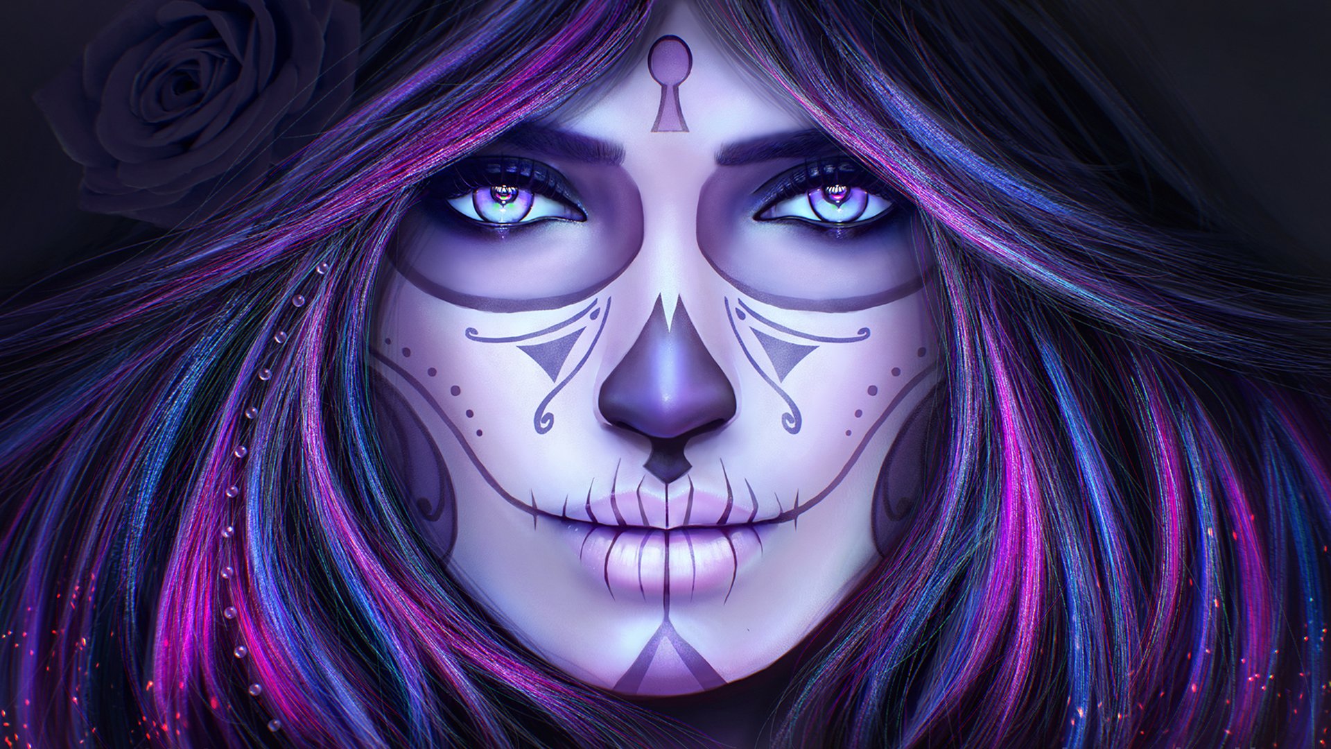Vibrant Sugar Skull Wallpaper