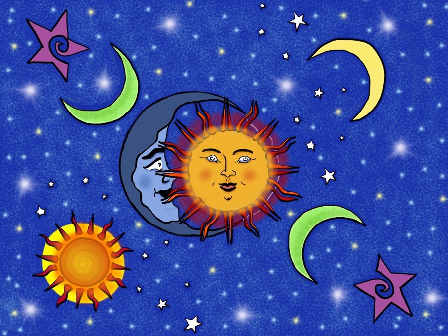 Celestial Sun And Moon