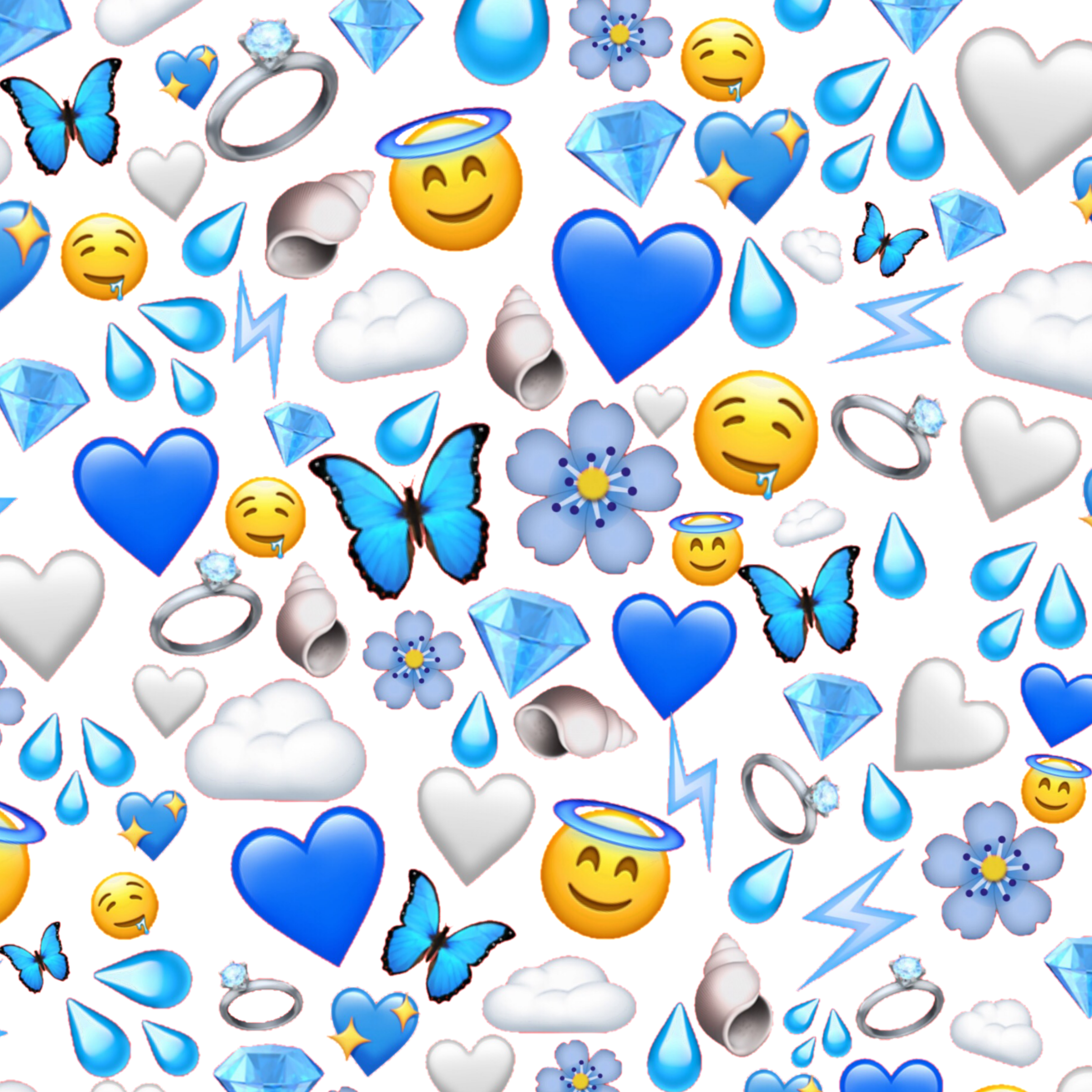 Blue Emoji Wallpaper Top Background