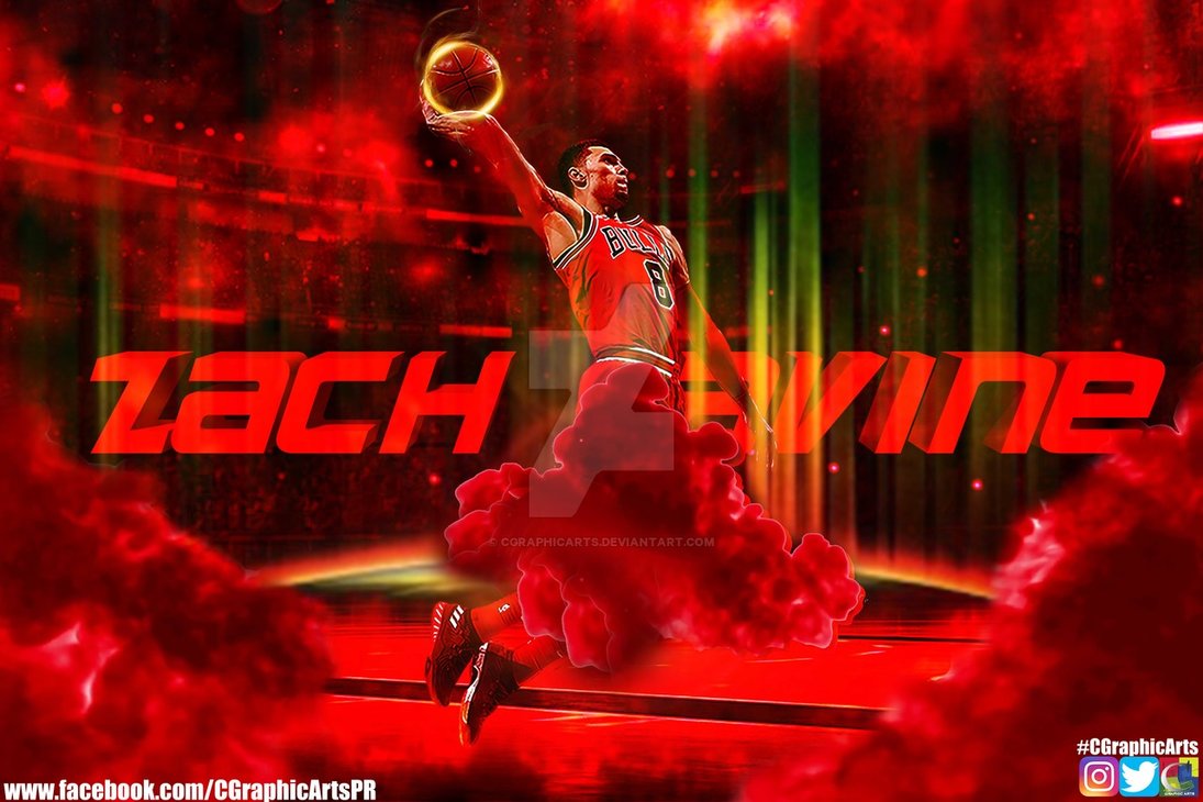 Zach Lavine Dunk Wallpaper By Cgraphicarts